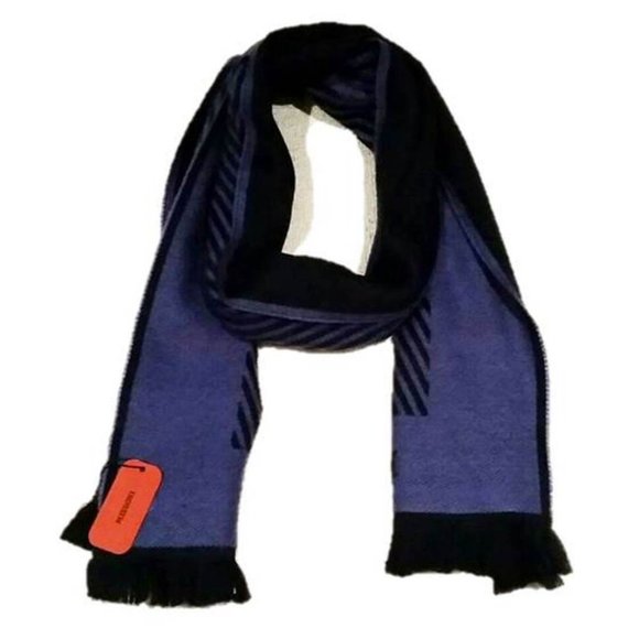 MISSONI Italy CHEVRON Pattern Centered FRINGE Trim WOOL Scarf BLACK / MAUVE - Picture 2 of 3